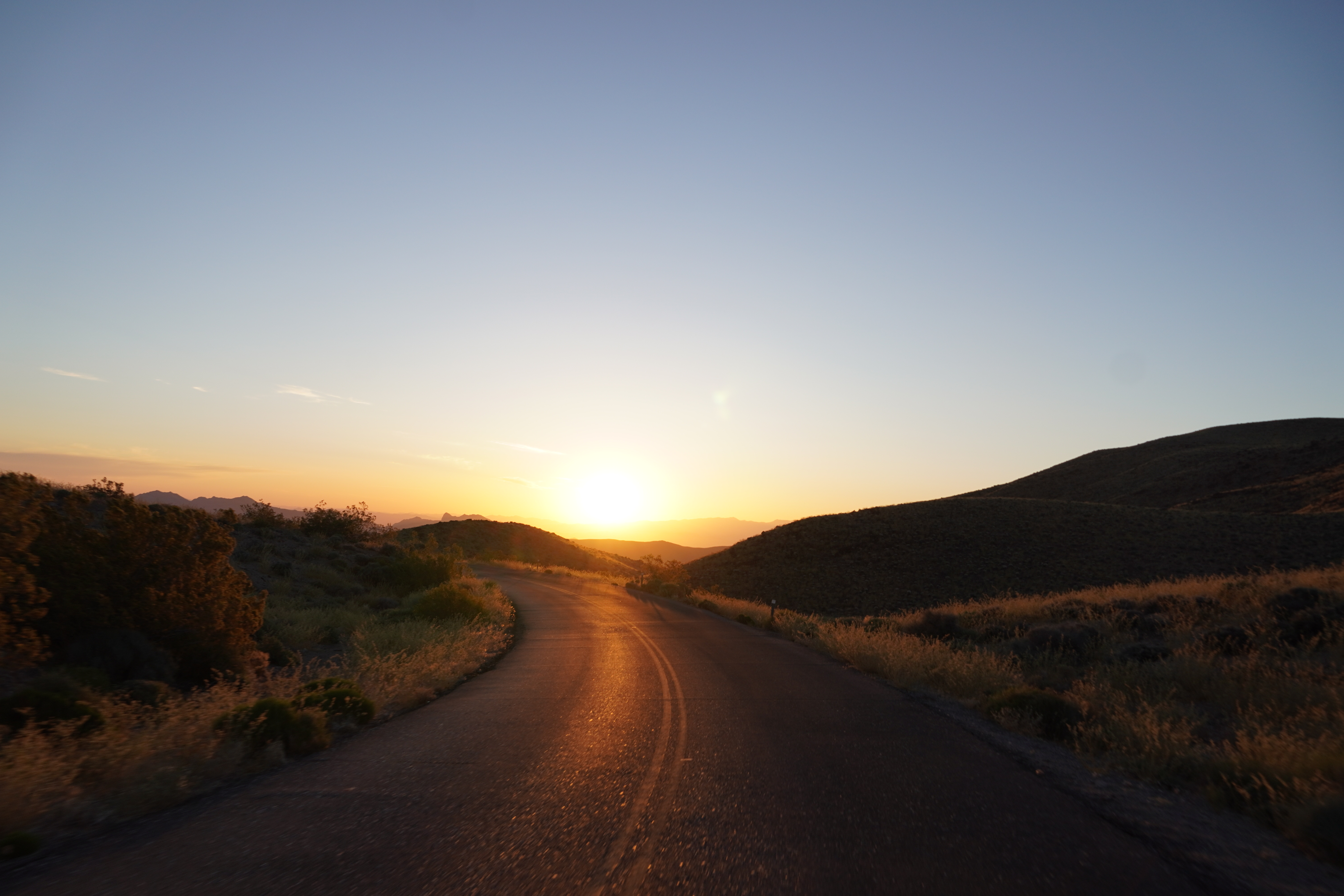 Death Valley Drive Home Sunrise